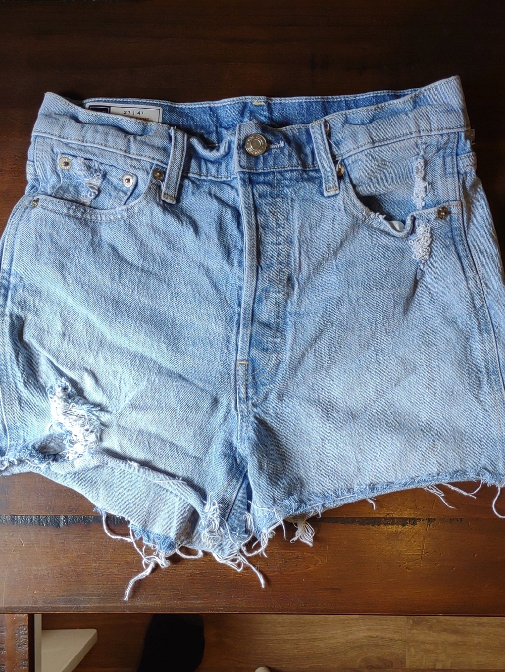GAP Light Blue Distressed Denim Cutoff Shorts